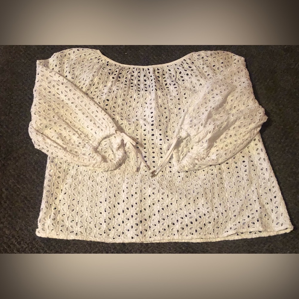 White House Black market white, crop top.